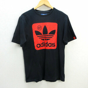 z■アディダス/adidas ロゴプリントTシャツ G3665【M】黒/men