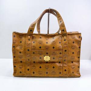 191【中古】MCM エムシーエム ロゴモチーフ トートバッグ PVCレザー レディース ヴィセトス柄 ショルダー 総柄 ハンドバッグ 現状品