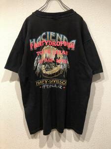 90s USA製 パンティドロッパー×ハーレーダビッドソン 両面プリンTシャツ hanes 1998年 Lサイズ