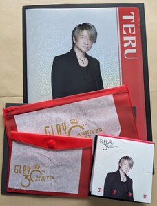 未使用 GLAY 30th Anniversary エンタメくじ TERU スタンドメモ賞 PVCクリアマルチケース2個セット賞 ラメクリアファイル賞 計3個セット