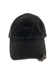 BALENCIAGA◆キャップ/S/コットン/ブラック/無地/メンズ/23SS/heavy piercing cap//