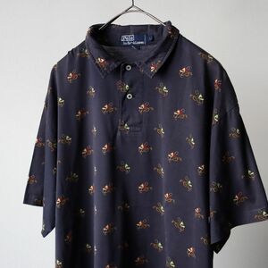 90s POLO RALPH LAUREN ポロ ラルフローレン 総柄 ポロシャツ L / ヴィンテージ 古着 90s