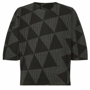 オムプリッセイッセイミヤケ HOMME PLISSE ISSEY MIYAKE 半袖カットソー グレー ブラック オムプリッセ イッセイミヤケ プリーツ Tシャツ