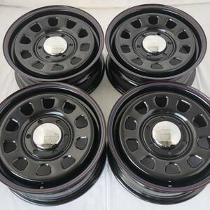 新品 デイトナ 16-6.5J＋45 6-139.7 ブラック タイヤ付4本SET 215/65R16 109/107 LT用 キャラバン E25/E26 NV350 (W1842-0) 送料込￥71,500