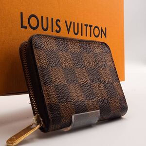  LOUIS VUITTON箱付き極美品ダミエエベヌジッピーコインパース コインケース 小銭入れラウンドファスナーラウンドジップ ルイヴィトン