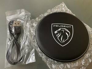 【2374.PEUGEOT プジョー ワイヤレスチャージャー スマートフォン充電器 未使用新品】