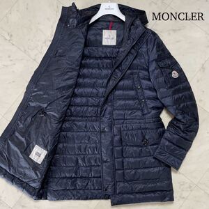 極美品/Lサイズ★ MONCLER モンクレール BENJAMIN ダウンコート ジャケット アウター size３　LONGUE SAISON 軽量 Wジップ ネイビー メンズ