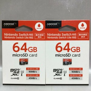 【未使用品/TO】HIDISC ハイディスク Nintendo Switch スイッチ対応 64GB micro SDXCカード HDMCSDX64GSW-WOA 2点セット　MZ0904/0006-1