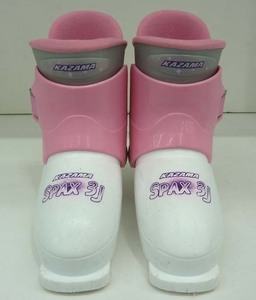 KAZAMA カザマ ジュニア キッズ スキー靴 スキーブーツ SPAX 3J ホワイト ピンク グレー 20cm S