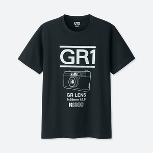 ラスト3点★ 新品 ユニクロ リコー GR1 コラボ Tシャツ Lサイズ 黒 ブラック カメラ RICOH デジカメ 28mm 完売