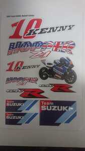 2003年 moto gp チーム スズキ 純正ステッカー 300×210㎜ No.10 / 21 KENNY Jr. / Jhon Hopkins SUZUKA Team SUZUKI 