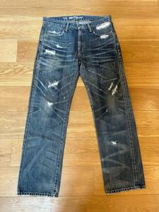 10aw NEIGHBORHOOD BEYOND SAVAGE MID DENIM PANTS M＊ネイバーフッド サベージ ミッド デニム パンツ ダメージ加工 SRL