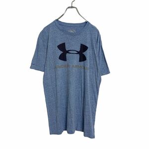 UNDER ARMOUR 半袖 プリント Tシャツ S ブルー アンダーアーマー スポーツ ロゴ 古着卸 アメリカ仕入れ a407-6155