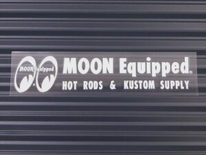 ◆送料\110◆【MOON Equipped・ムーンイクイップド】※《ロゴステッカー・ホワイト》　MQD034WH　転写式　抜きタイプ　MOONEYES