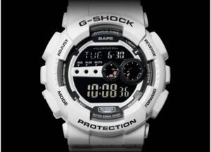 A BATHING APE x G-SHOCK GD-100 ホワイト BAPE ベイプ