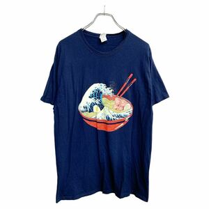 FRUIT OF THE LOOM 半袖 プリント Tシャツ Lサイズ ネイビー コットン 古着卸 アメリカ仕入 t2410-3003