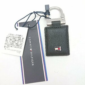 ◇ ◎ ●未使用● TOMMY HILFIGER トミーヒルフィガー ロゴ シンプル かっこいい キーリング KEYFOB ブラック メンズ E