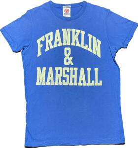 MADE IN ITALY製 FRANKLIN MARSHALL Classic 半袖Tシャツ ブルー Sサイズ フランクリンアンドマーシャル イタリア製