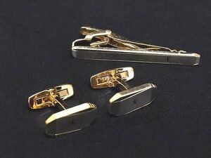 YVESSAINTLAURENT イヴサンローラン カフスボタン カフリンクス ネクタイピン 2点セット まとめ売り ゴールド系 DE5040