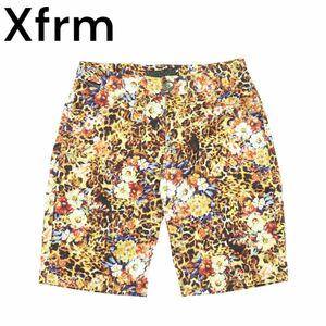 Xfrm トランスフォーム 【ヒョウ柄 レオパード × 花柄 フラワー 総柄】 ストレッチ ハーフ ショート パンツ Sz.3　メンズ　A4B02151_4#P