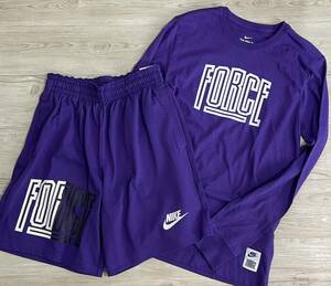 XL 新品 ナイキ NIKE メンズ ロンＴ ショートパンツ セットアップ 上下 Tシャツ バスケットボール ハーフパンツ ショーツ フォース