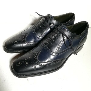 c0288 美品 ★チーニー CHEANEY★ ウイングチップ 7 25.0~25.5cm程度 ネイビー ドレスシューズ ビジネス 高級革靴 紳士靴 本革