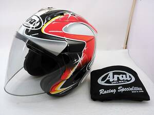 【送料無料】使用極わずか 美品 Arai アライ SZ-RamⅢ SZ-Ram3 AOYAMA アオヤマ Mサイズ ジェットヘルメット 青山博一