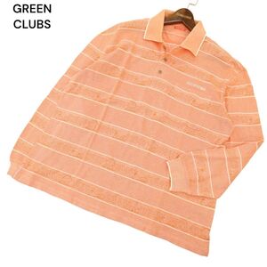 GREEN CLUBS グリーンクラブ × スヌーピー★ 通年 ボーダー 長袖 ポロシャツ Sz.4　メンズ 日本製　A4T06994_6#A