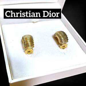 【美品】 クリスチャンディオール Christian dior イヤリング ツイスト ねじれ ヴィンテージ アクセサリー 結婚式 上品 高級 ゴールド 900