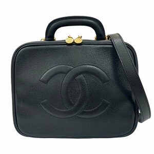 【中古】｜CHANEL シャネル A07061 2WAY バニティハンドバッグ キャビアスキン ブラック ショルダーバッグ