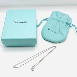 美品 TIFFANY&Co. ティファニー フルール ドリス ステム キー バー ダイヤモンド ネックレス Pt950 約2.7g 箱 保存袋付き プラチナ