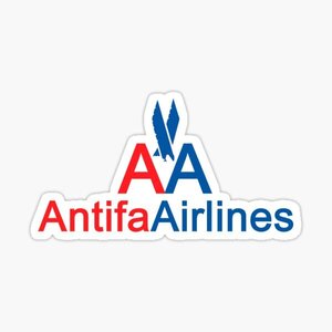 レトロステッカー　Antifa Airlines