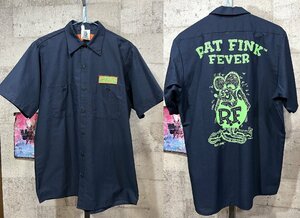 美品 REDKAP ラットフィンク 半袖 ワークシャツ M RAT FINK エドロス レッドカップ