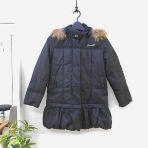 ポンポネット pom ponette ナルミヤ S 140ｃｍ キッズ 女の子 ダウン フェザー 入り 長袖 コート 黒 ブラック アウター