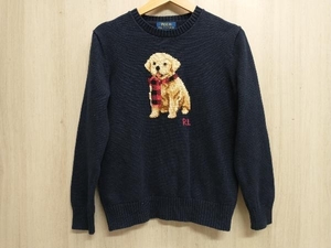 RALPH LAUREN ラルフローレン POLO 長袖ニット サイズ (14-16) 160 / 綿100% / ネイビー・犬 冬