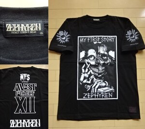 未使用品【ZEPHYREN×MY FIRST STORY】A.V.E.S.T 半袖 コラボ Tシャツ ブラック SIZE:XL (ゼファレン,マイファーストーリー,マイファス)