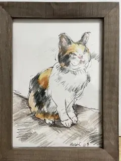 【絵画】三毛猫
