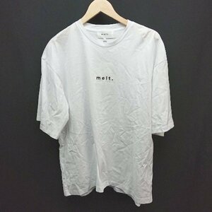 ◇ 新品 melt メルト 刺?ロゴ シンプル クルーネック オシャレ 春夏物 半袖 Tシャツ サイズL ホワイト系 レディース E