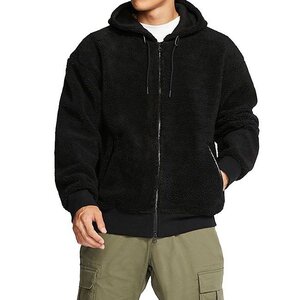 NIKE SB シェルパ フーディ 黒 ブラック 2XL ナイキ ボア ジップアップ パーカー ジャケット スケートボード スケボー CJ6601-010