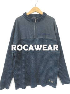 Y2K ROCAWEAR ★ デニム ドッキング ニット XXL ★ ロカウェア セーター オーバーサイズ ヒップホップ B系 Bボーイ ラップ ストリート 90s