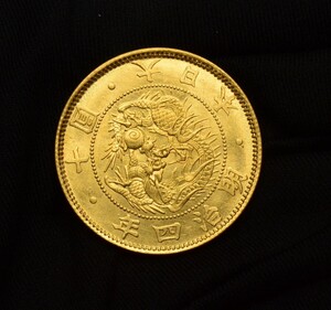 旧10円金貨 旧十圓金貨 明治4年 K22 16.66g 竜 菊紋 極美品