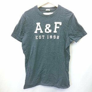 ◇ Abercrombie&Fitch アバクロンビー＆フィッチ 立体ロゴあり 半袖 Ｔシャツ サイズL ネイビー ホワイト レディース E