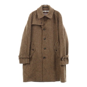 UNITED ARROWS ユナイテッドアローズ ×HARRIS TWEED ハリスツイード UK製 千鳥格子柄 ウール トレンチコート ベージュ/ブラウン