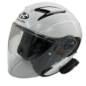 【美品】OGK KABUTO オージーケーカブト EXCEED エクシード ジェットヘルメット ※DAYTONA DT-E1インカム付き（動作確認済み）M　7908-100