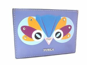 ■新品■未使用■ FURLA フルラ レザー バード 鳥 カードケース パスケース カード入れ 定期入れ レディース パープル系 BD9028