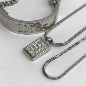 R1025-H26-260■◎ Christian Dior クリスチャンディオール アクセ まとめ売り ３点セット シルバーカラー ネックレス ブレスレット など