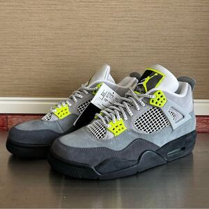 未使用 NIKE AIR JORDAN 4 RETRO LE NEON 7.5 ナイキ エアジョーダン レトロ ネオン