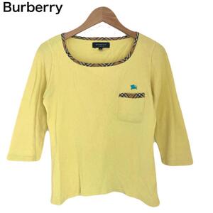 Burberry バーバリー　Tシャツ　カットソー　ノバチェック　イエロー　長袖