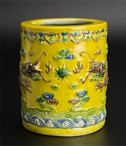 清 交趾筆筒 大清乾隆年製款 中国 古美術