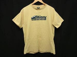 1円 ■美品■ STUSSY ステューシー 90’s Old Stussy コットン100％ Tシャツ 半袖 トップス サイズ L洋服 ベージュ系 BM3708